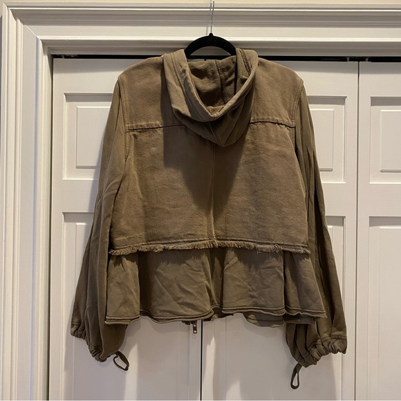 We The Free x Free People Reese Layered Military Utility Cargo Denim Jacket | M - Picture 9 of 11